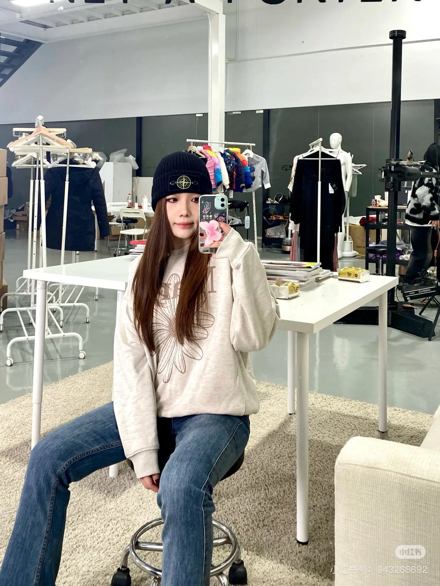 P60 Trendy brand Stone Island STONE classic popular cashmere wool knitted hat New autumn and winter cashmere woolen hat, men and women cold hat, Little Red Riding Hood popular style